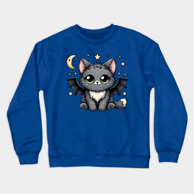 Bat cat Crewneck Sweatshirt by ArtisticBox